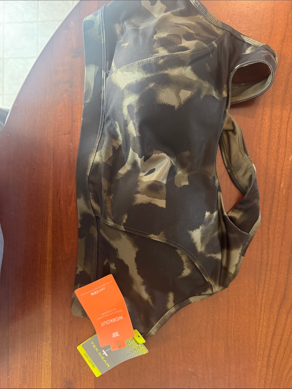 tek gear Olive Green and Black Camo Sports Bra